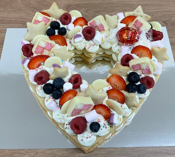 Large heart cheesecake stack cake