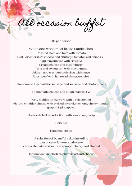 All occasions buffet menu